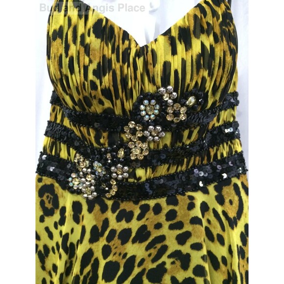 Cassandra Stone Mac Duggal Formal Dress Flash Animal Print Hi-Lo Size 2 NWT - Picture 5 of 8
